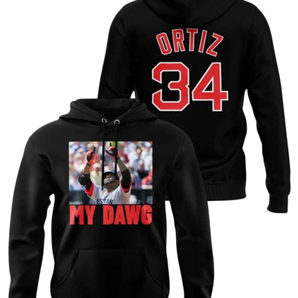 2025 David Ortiz My Dawg Hoodie Big Papi 34 Boston Red Sox Baseball Hoodie