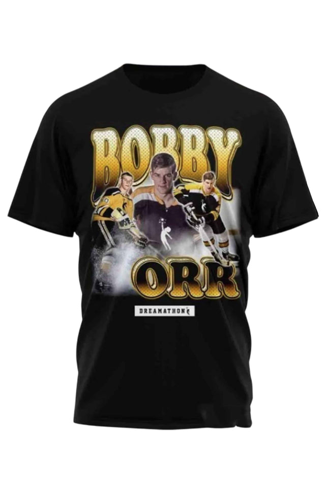 Christian Gonzalez wearing Bobby Orr Boston Bruins Shirt2