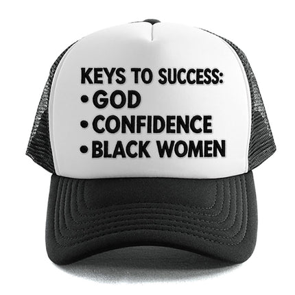 Keys To Success God Confidence Black Women Cap