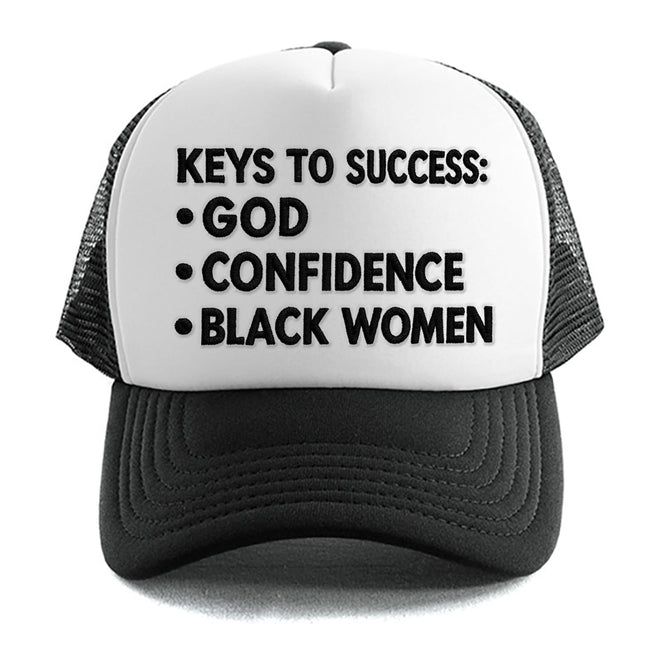 Keys To Success God Confidence Black Women Cap
