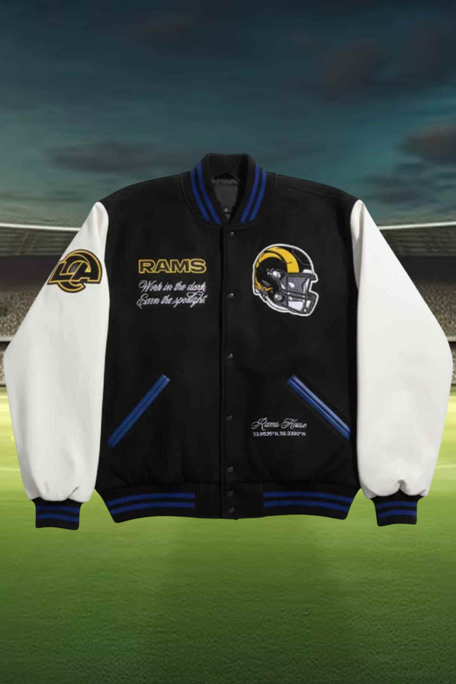 Kyren Williams LA Rams Rivalries Varsity Jacket1