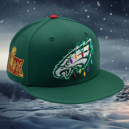 Philadelphia Eagles 2025 Christmas Special Green Snapback Hat