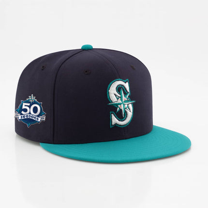 Seattle Mariners 50 Seasons Merch Hat 2026 – Black & Teal